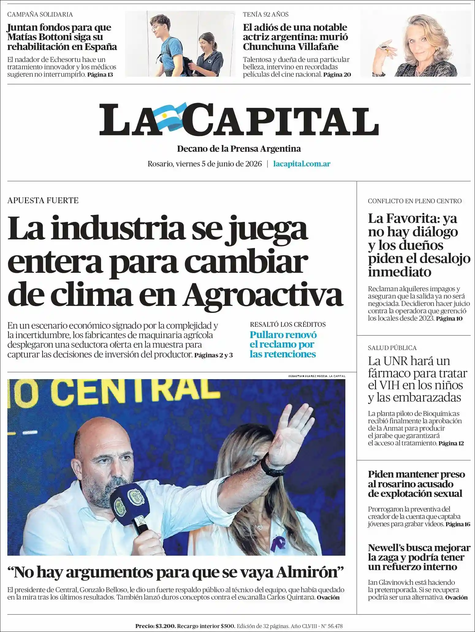 Evolucion Streaming | RADIO ECLIPSE - Tapa del diario La Capital Rosario