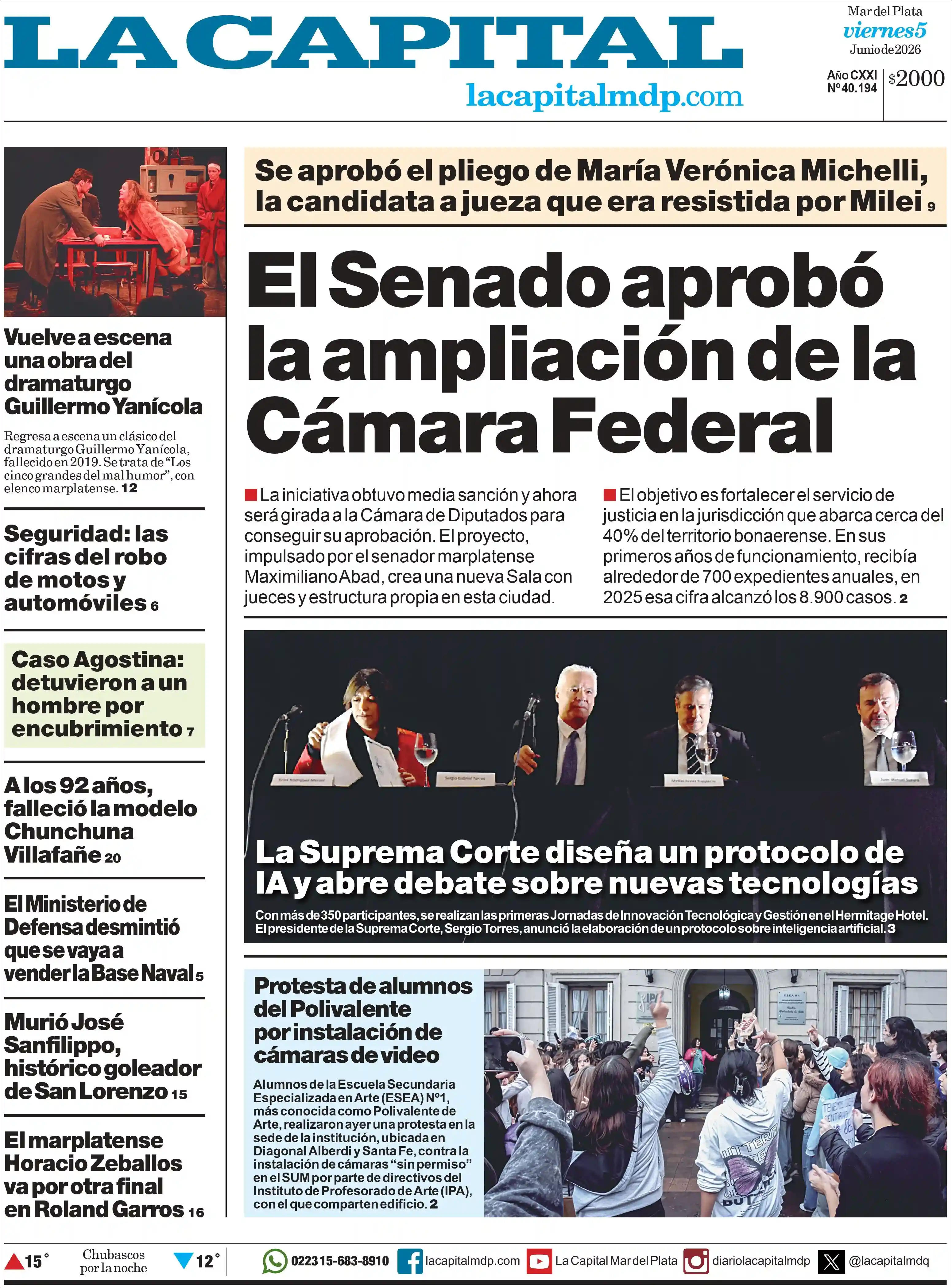 Evolucion Streaming | RADIO ECLIPSE - Tapa del diario La Capital