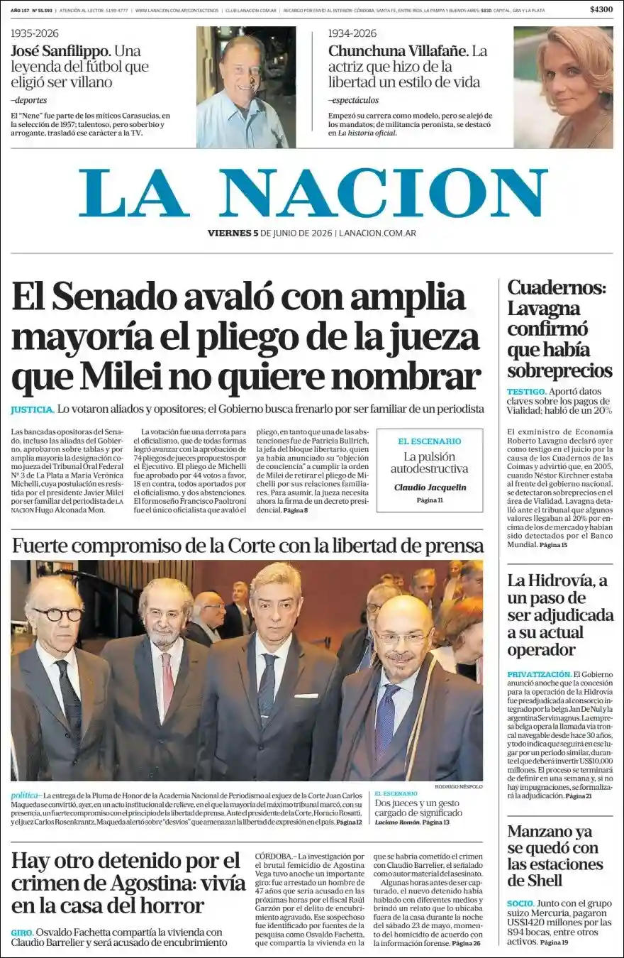 Evolucion Streaming | RADIO ECLIPSE - Tapa del diario Nacion