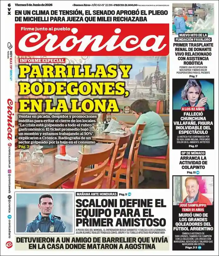 Evolucion Streaming | RADIO ECLIPSE - Tapa del diario Crónica